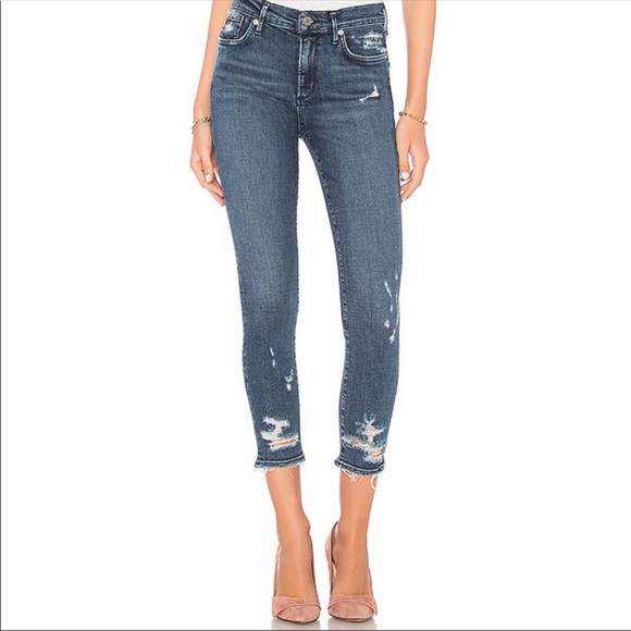 Agolde Sophie Crop Distressed Jeans Sz 25 - Picture 2 of 7